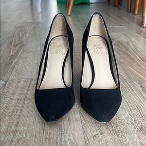 Vince Camuto Black Suede Heels, VC -Talise